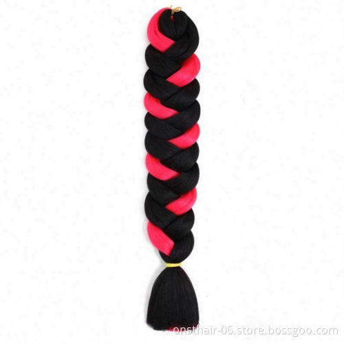 Crochet Braiding Hair 41 Inch Jumbo Extensions Synthetic Braid Hair Extensions for Women Ombre Two Tone Color Colored Hair Wicks